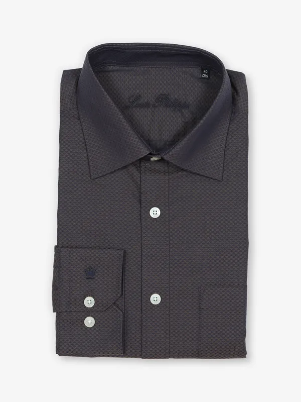 LOUIS PHILIPPE brown cotton shirt
