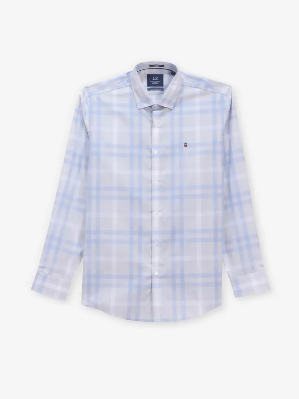 LOUIS PHILIPPE check white and blue casual shirt
