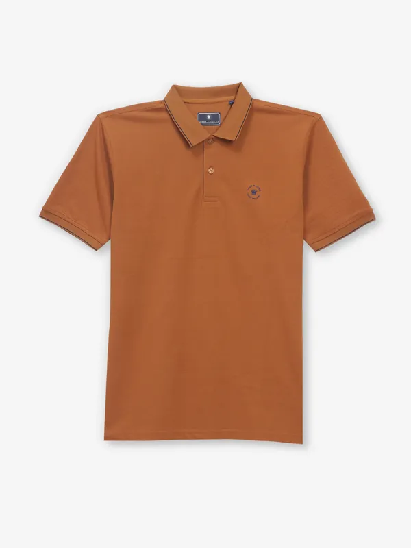 LOUIS PHILIPPE cotton light brown t-shirt for men