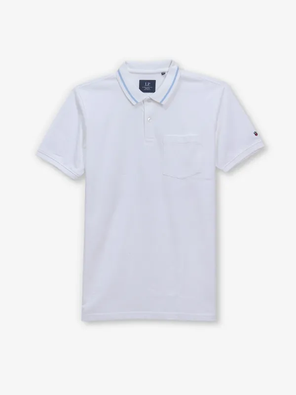 LOUIS PHILIPPE cotton white slim fit t-shirt