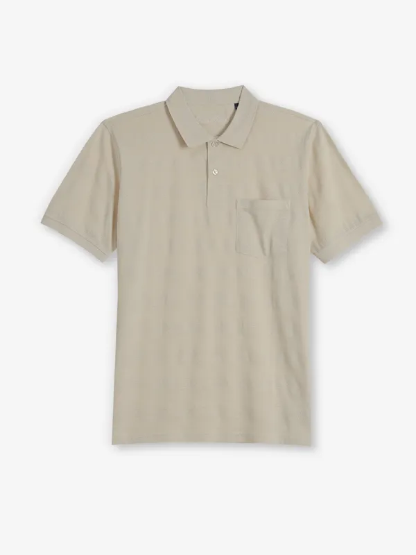LOUIS PHILIPPE cream stripe cotton t-shirt