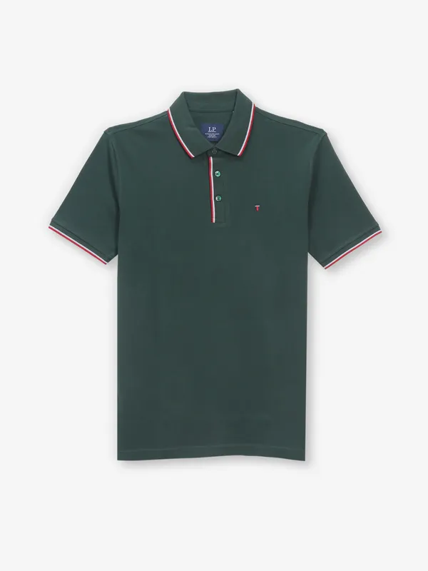LOUIS PHILIPPE deep green polo t-shirt