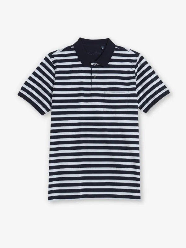 LOUIS PHILIPPE navy stripe cotton t-shirt