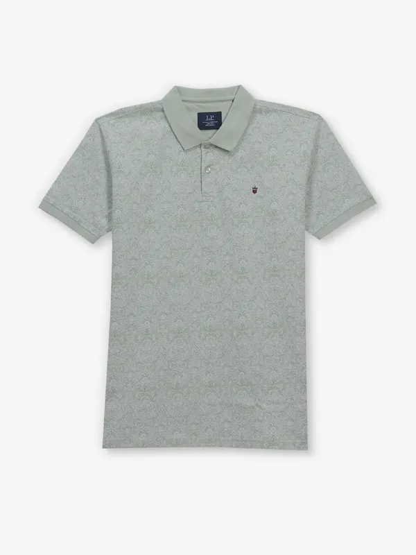 LOUIS PHILIPPE pista green printed t-shirt