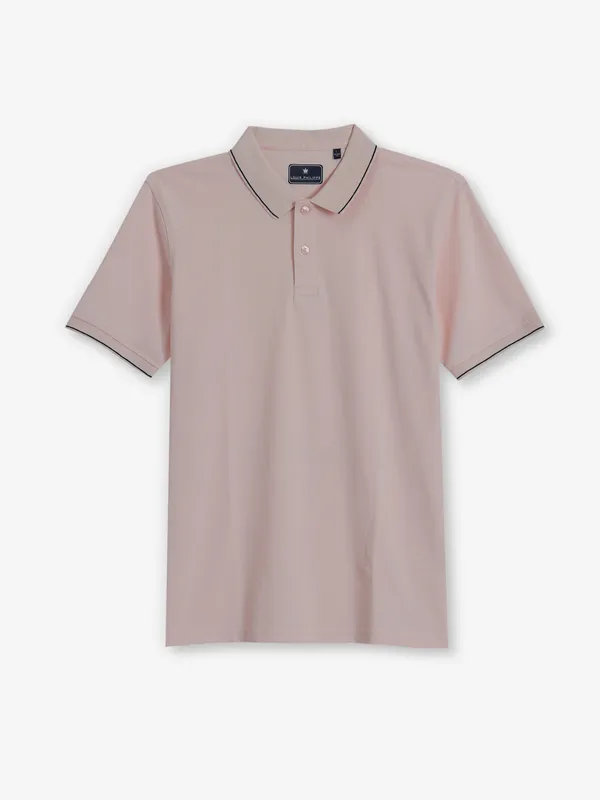 LOUIS PHILIPPE plain peach cotton t-shirt