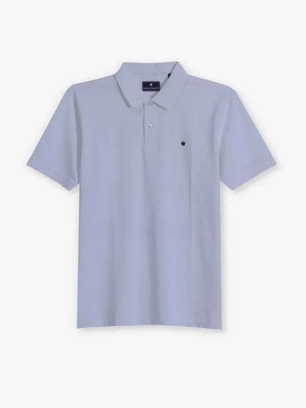LOUIS PHILIPPE plain white cotton polo t-shirt