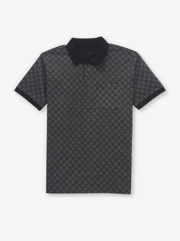 LOUIS PHILIPPE printed black cotton t-shirt
