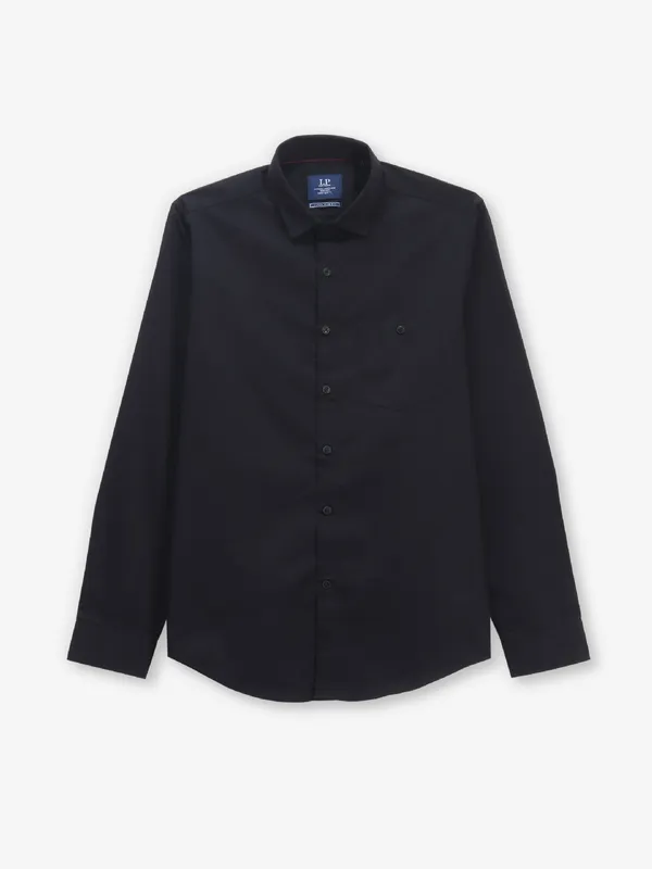 LOUIS PHILIPPE solid black slim fit casual shirt