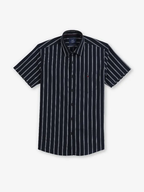 LOUIS PHILIPPE stripe black casual shirt for men