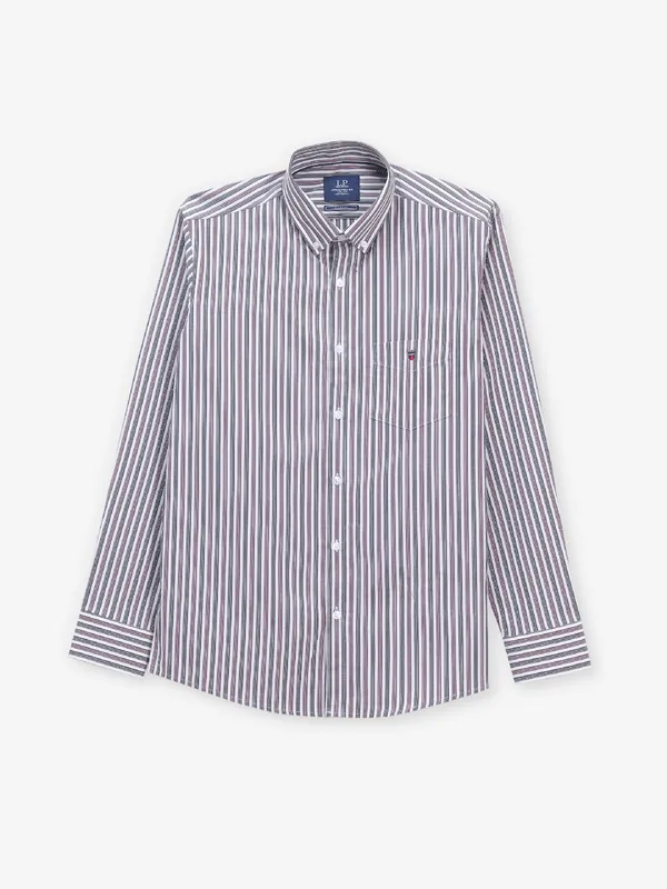 LOUIS PHILIPPE stripe grey and pink casual shirt
