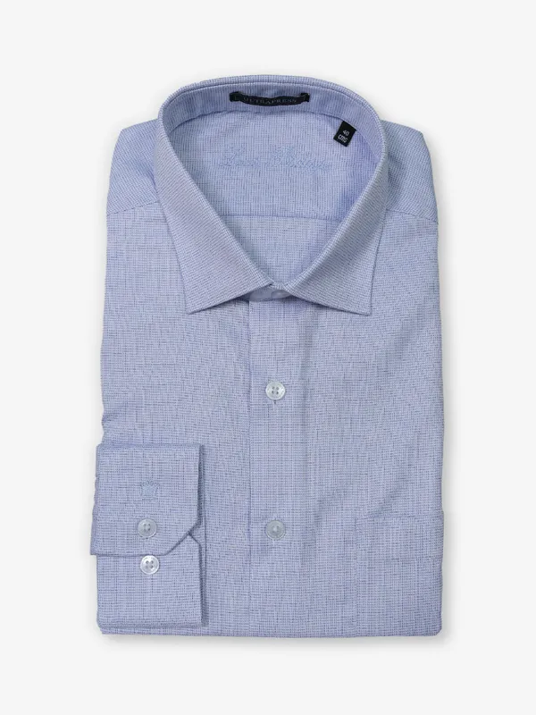 LOUIS PHILIPPE textured light blue slim fit formal shirt