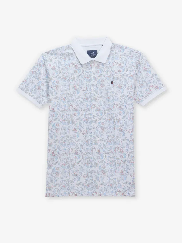 LOUIS PHILIPPE white cotton t-shirt for men