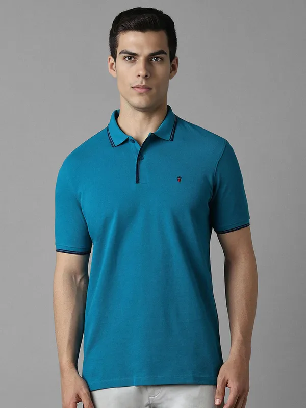 LP rama blue plain cotton casual t-shirt