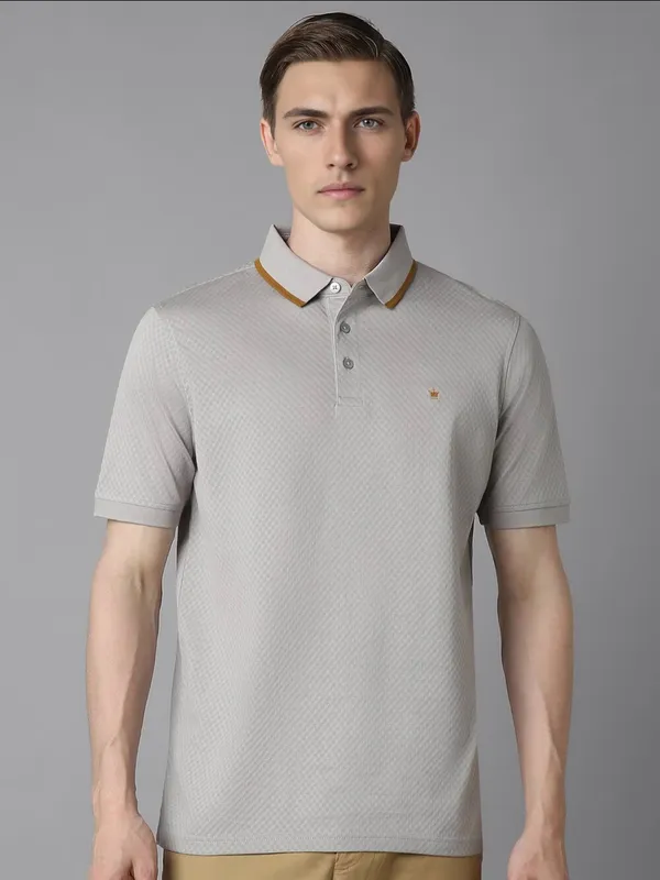 LP SPORT plain grey cotton slim fit t-shirt