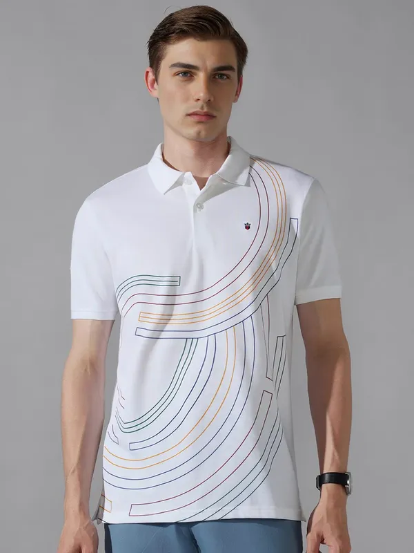 LP SPORT white printed t-shirt in cotton fabric
