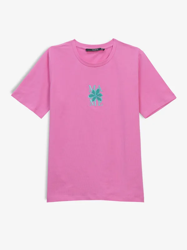 MADAME pink cotton half sleeve t-shirt