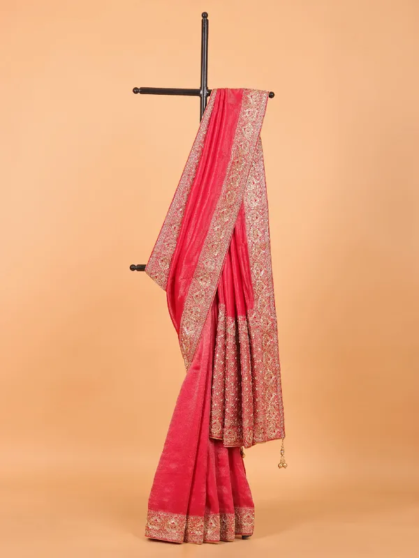 Magenta wedding wear saree for women