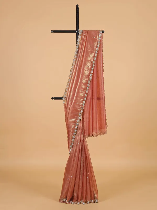 Magnificent brown organza saree