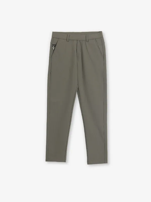 MAML olive cotton solid trouser