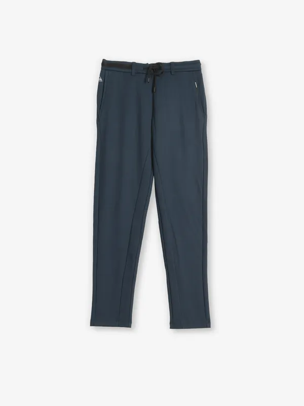 MAML teal blue solid cotton track pant