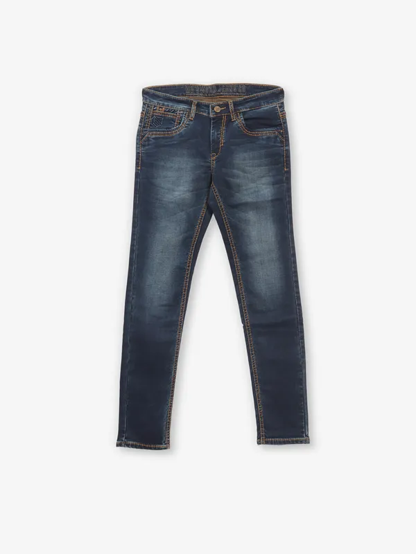 MD SWORD washed dark tonned navy denim jeans