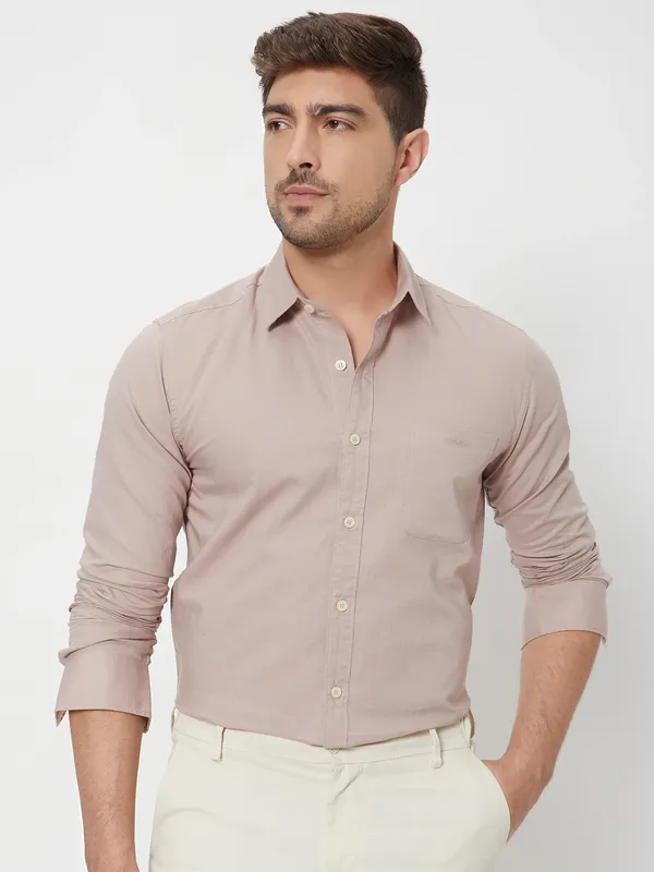 MUFTI beige cotton linen shirt