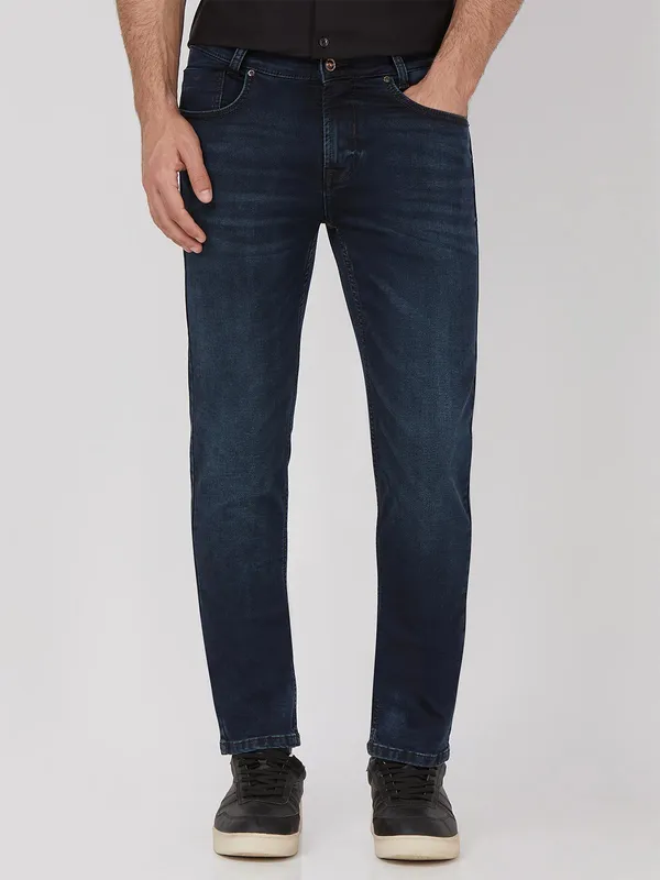 MUFTI black  washed straight fit jeans