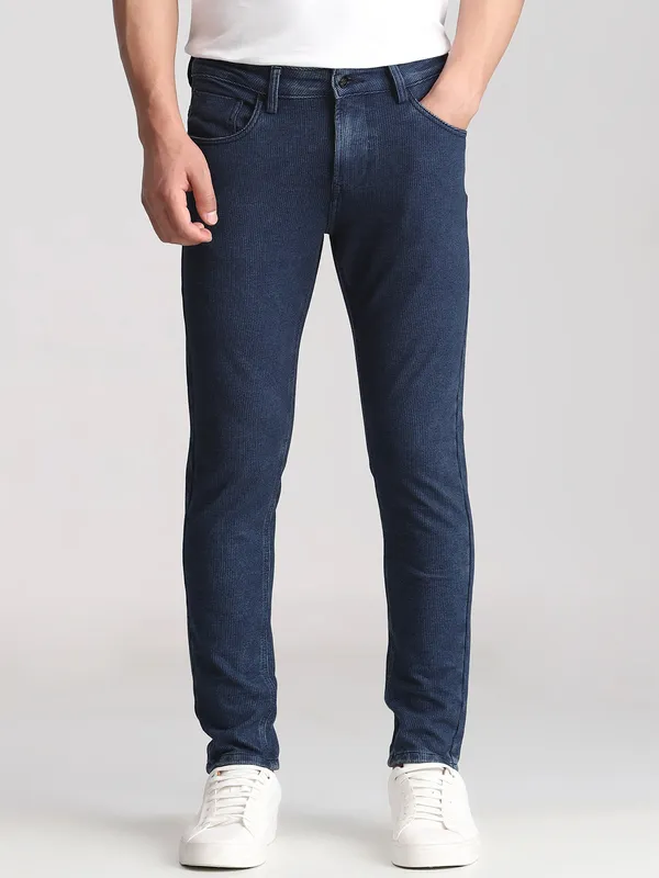 MUFTI blue ankle length denim jeans