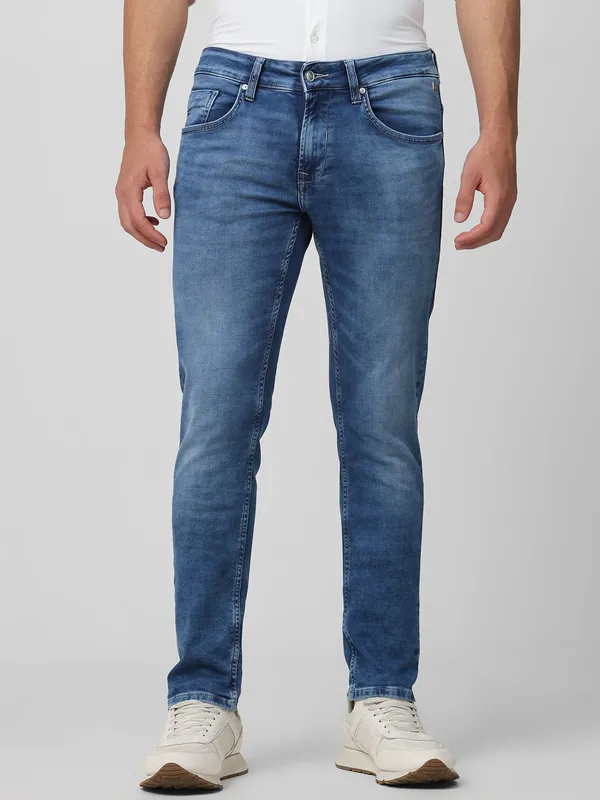 MUFTI blue denim slim fit jeans for men