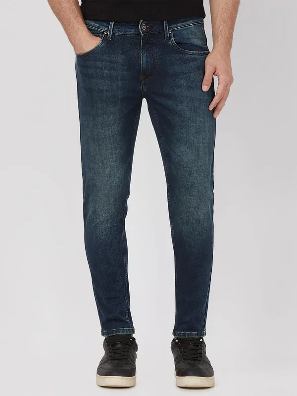 MUFTI blue slim fit washed  jeans