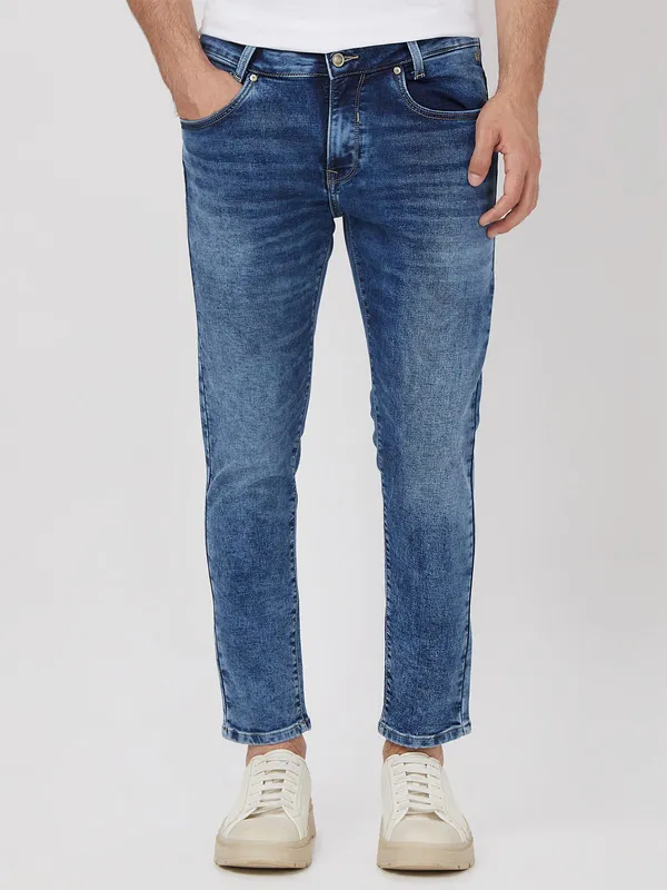 MUFTI blue washed ankle fit jeans