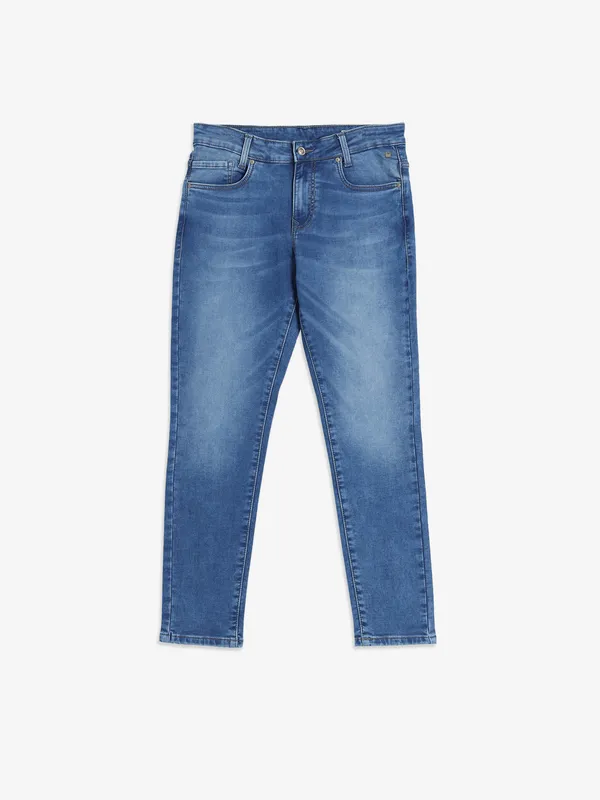 MUFTI blue washed ankle length jeans