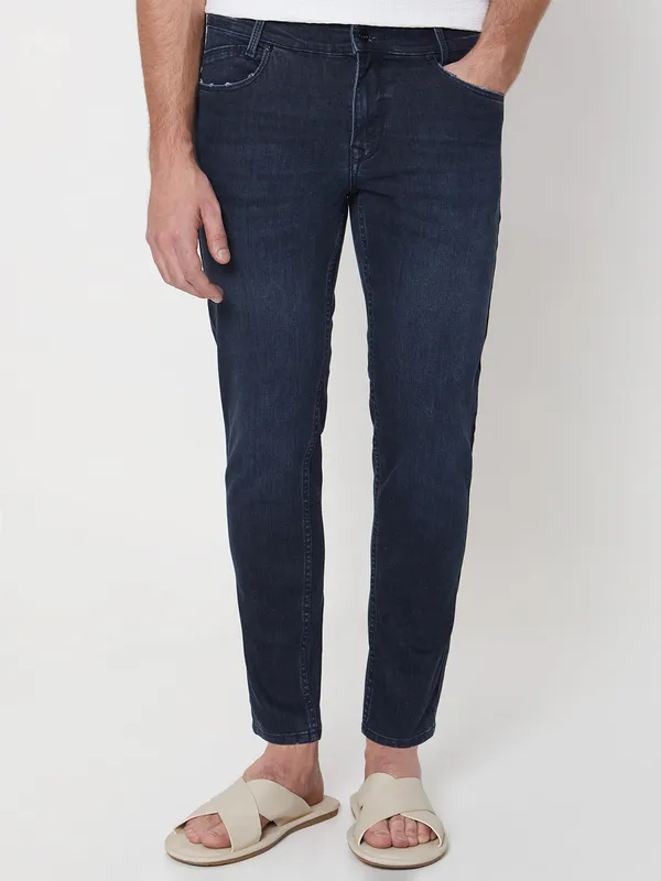 MUFTI classy dark blue ankle length jeans