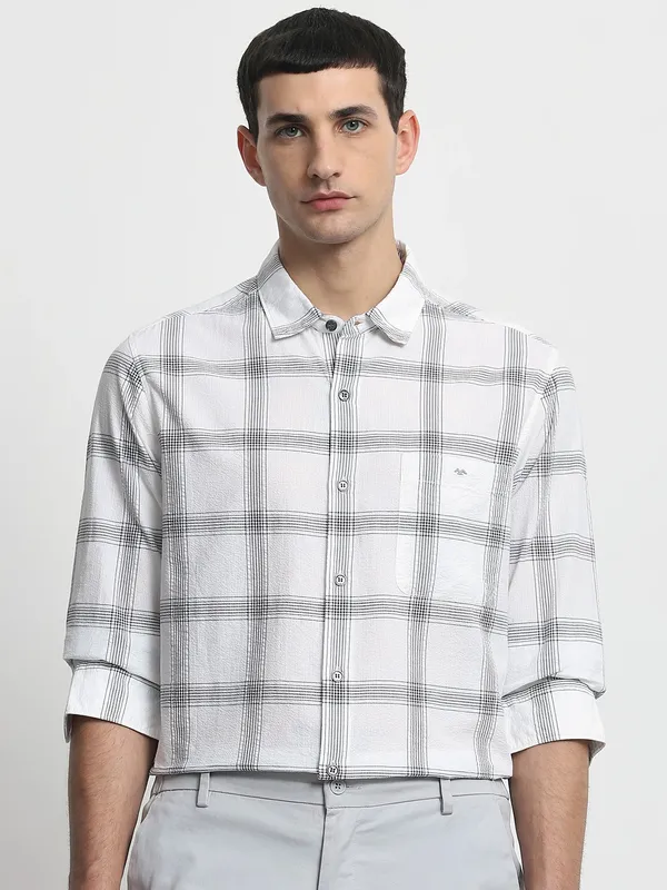 MUFTI flannel grey casual wear cotton shirt