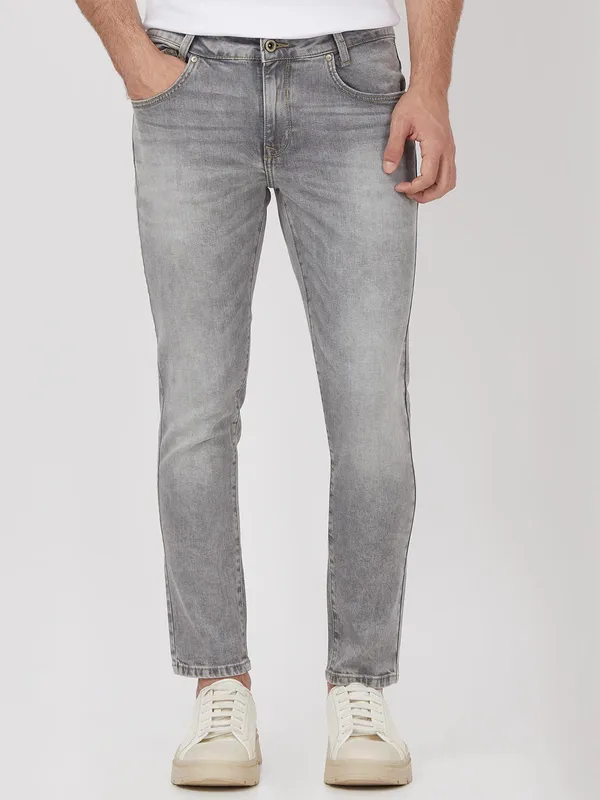 MUFTI grey washed ankle fit denim