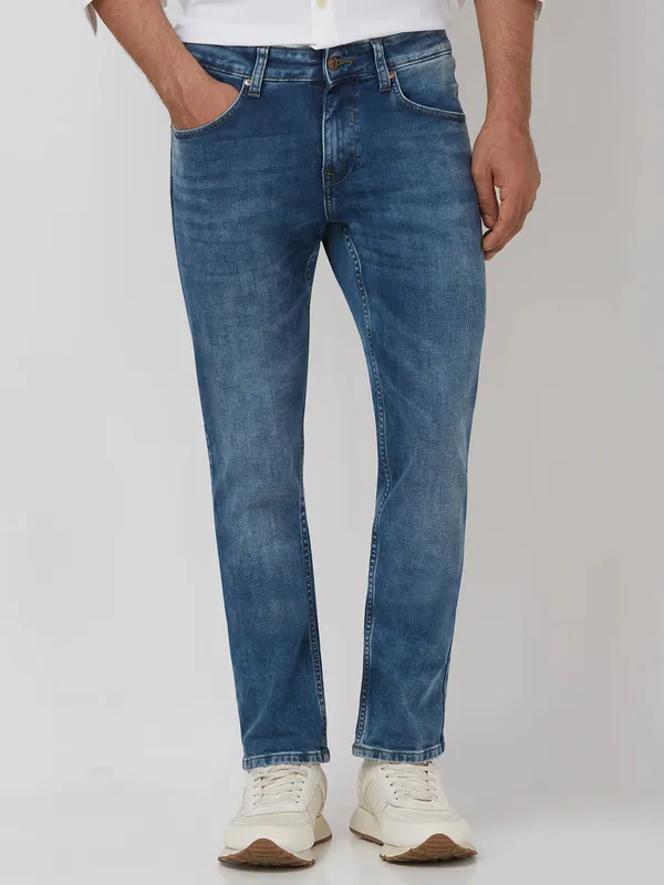 MUFTI light blue washed denim jeans for men