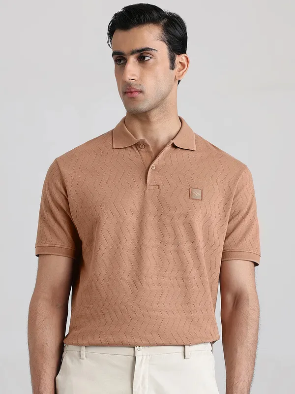 MUFTI light brown half sleeve t-shirt
