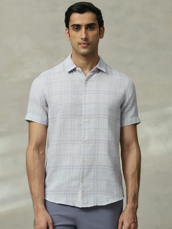 MUFTI lilac purple flannel shirt for men