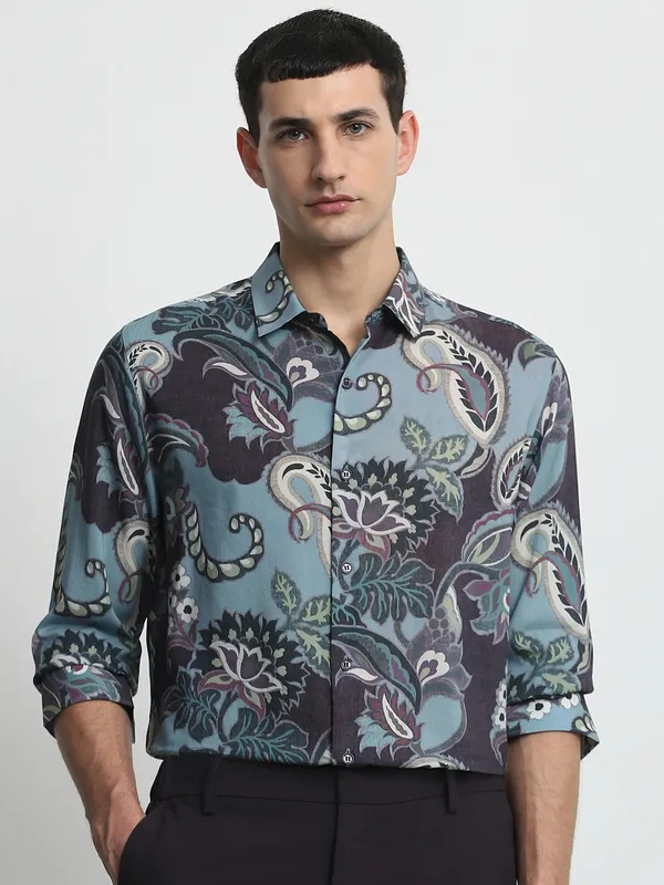 MUFTI multi coloured floral printed casual wear shirt