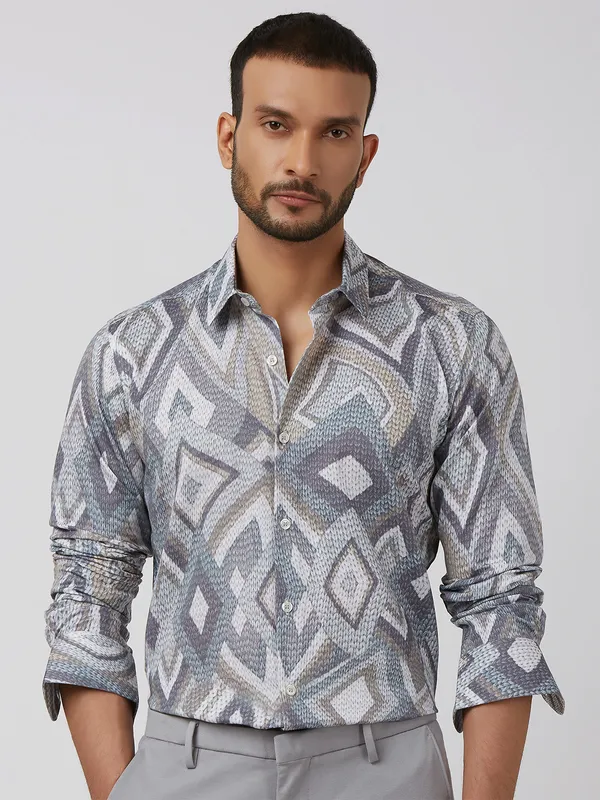 MUFTI multi  flashy cotton printed shirt