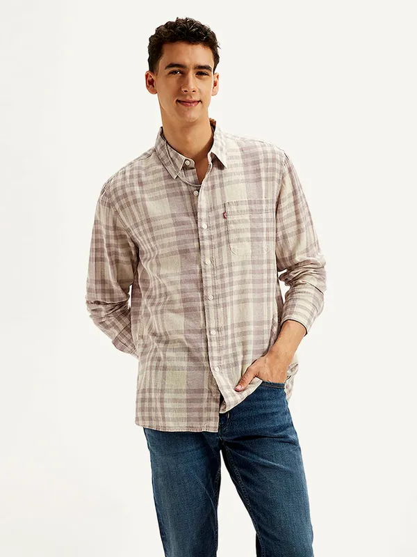 MUFTI onion pink flannel casual shirt for men