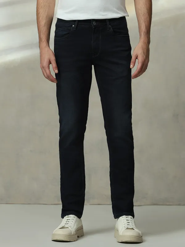 MUFTI washed black skinny fit denim for men