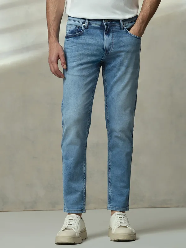 MUFTI washed light blue denim for men