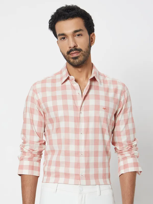 MUFTI white and red checks shirt