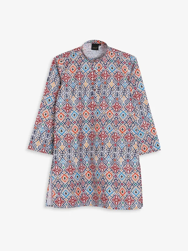 Multi color cotton printed kurta