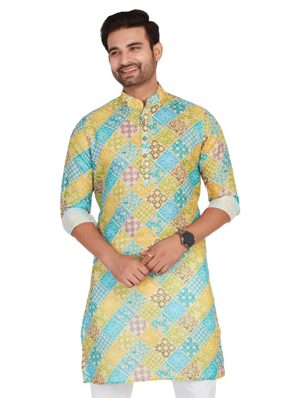 Multi color printed kurta for festive