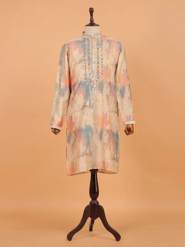 Multicolor festive  kurta set for men