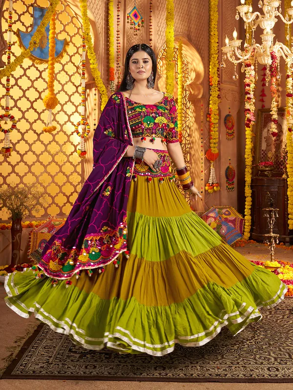 Multicolor viscose cotton lehenga choli for navratri