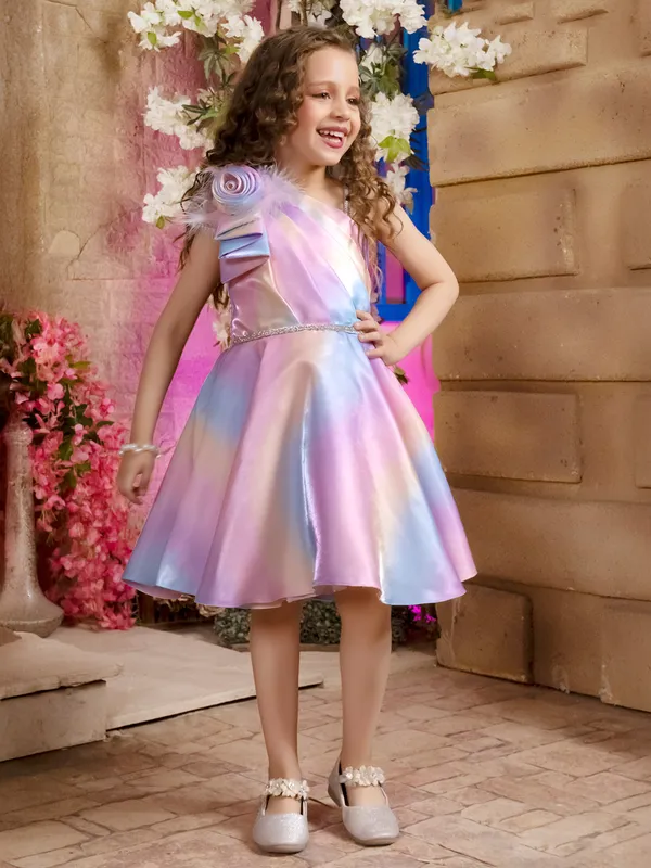 Multicolour silk forck for girls