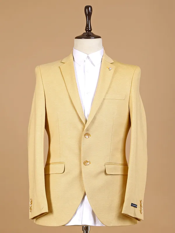 Light yellow terry rayon blazer